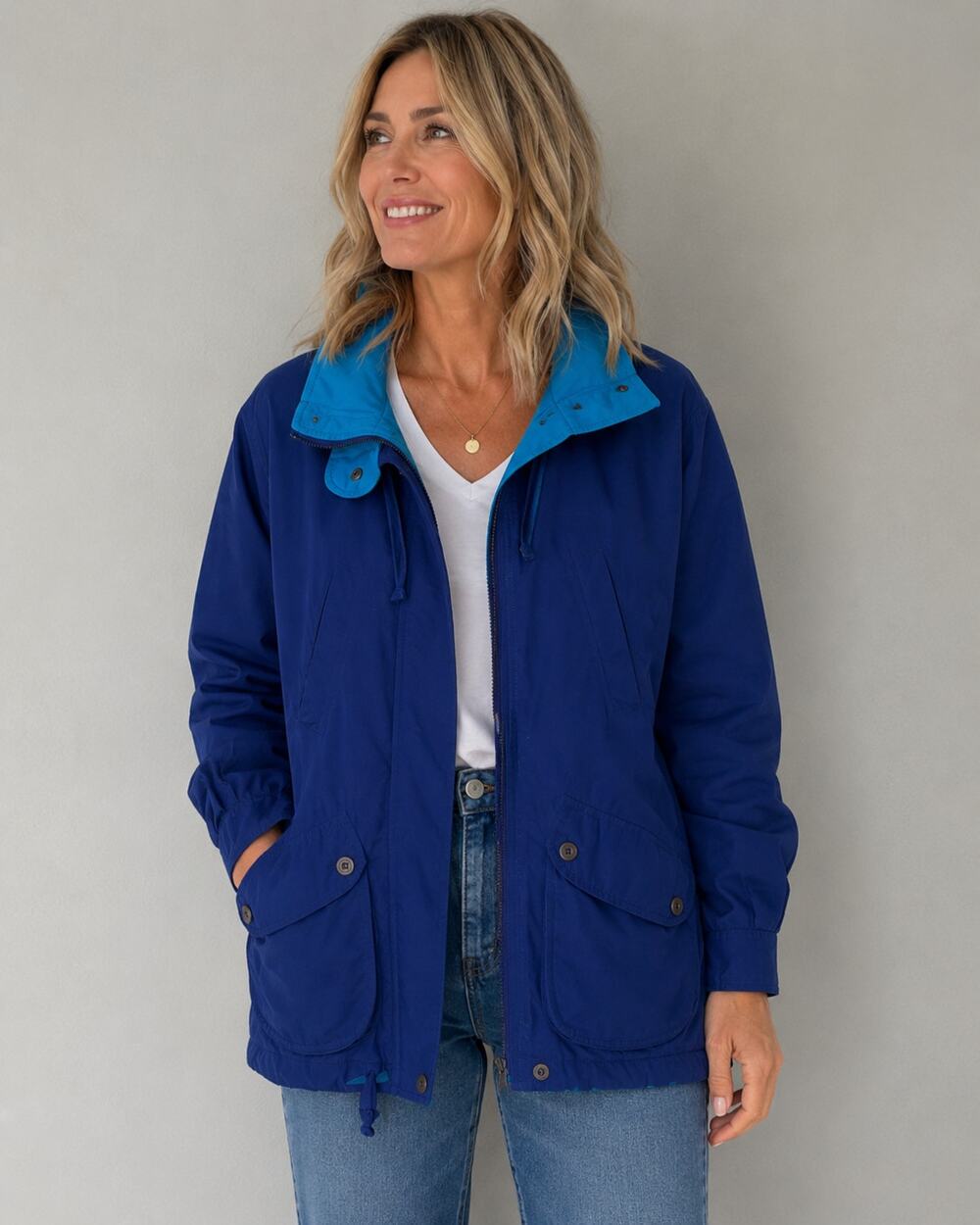 Vintage Pacific Trail Blue Field Jacket Utility Coat Women's Size Small